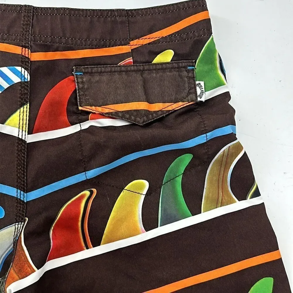 Men’s BILLABONG 32 USA Shark Fin Board Shorts Swim Trunks Polyester